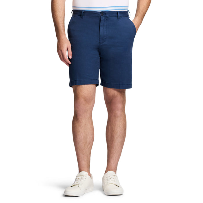 izod SALTWATER 9.5" FLAT FRONT CHINO SHORT - CADET NAVY