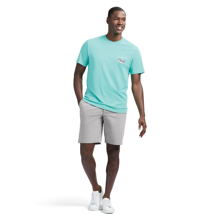 Izod SALTWATER 9.5" FLAT FRONT CHINO SHORT - CINDER BLOCK