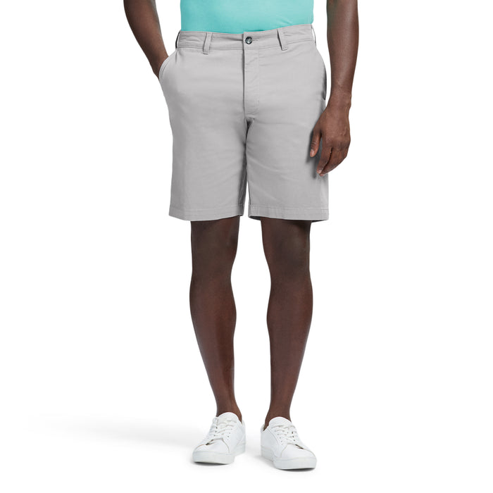 izod SALTWATER 9.5" FLAT FRONT CHINO SHORT - CINDER BLOCK