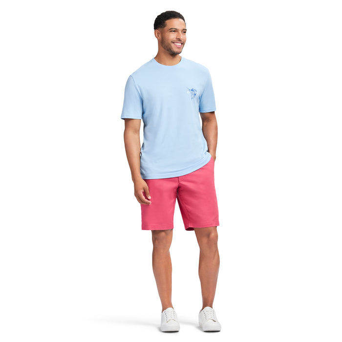 Izod SALTWATER 9.5" FLAT FRONT CHINO SHORT - HOLLY BERRY