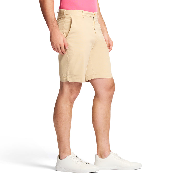 Izod SALTWATER 9.5" FLAT FRONT CHINO SHORT - PALE KHAKI