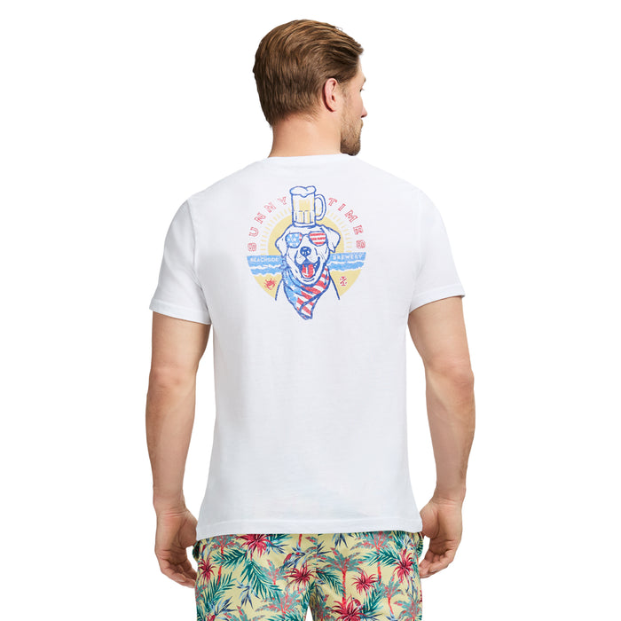 Izod SALTWATER SHORT SLEEVE GRAPHIC TEE - BRIGHT WHITE
