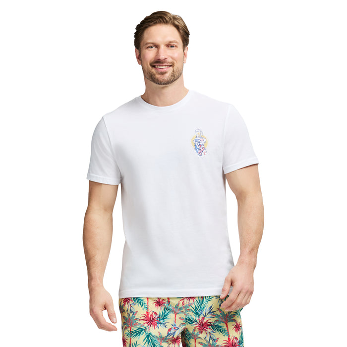 izod SALTWATER SHORT SLEEVE GRAPHIC TEE - BRIGHT WHITE