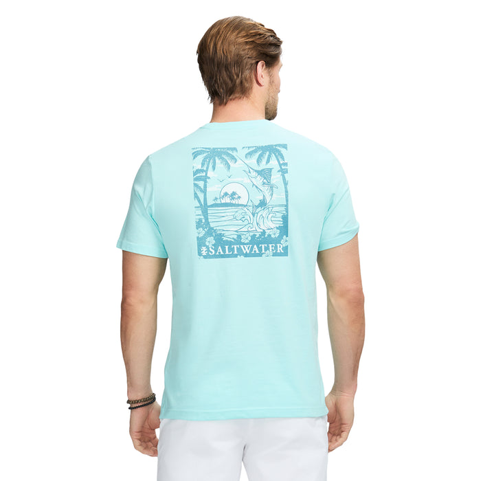 Izod SALTWATER SHORT SLEEVE GRAPHIC TEE - LIMPET SHELL