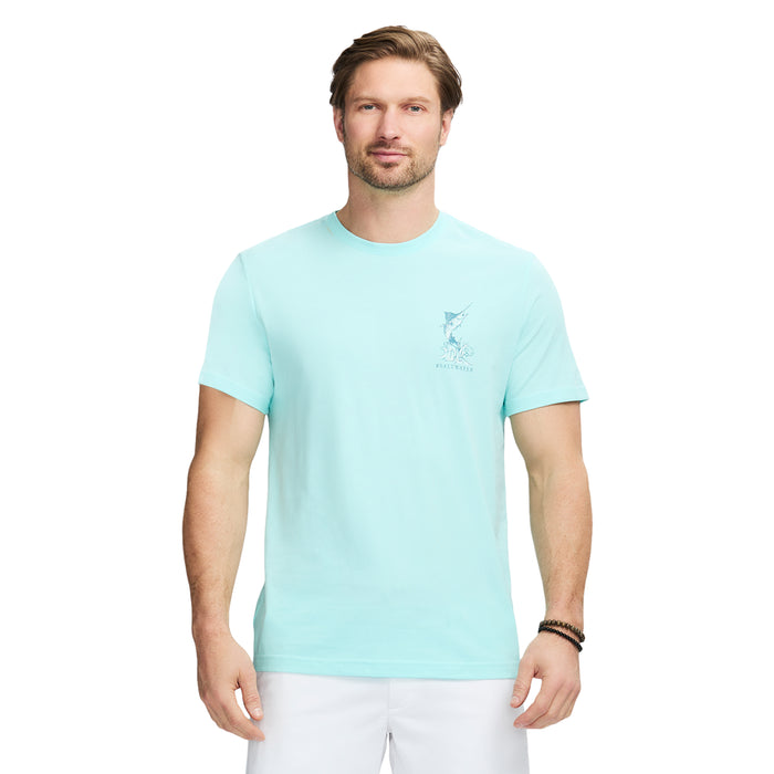izod SALTWATER SHORT SLEEVE GRAPHIC TEE - LIMPET SHELL