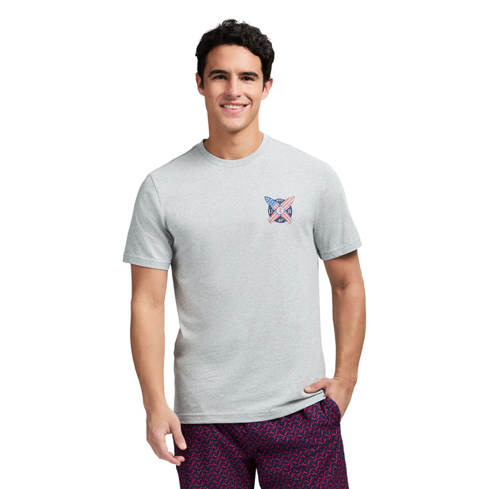 izod SALTWATER SHORT SLEEVE GRAPHIC TEE - LT GREY HTHR
