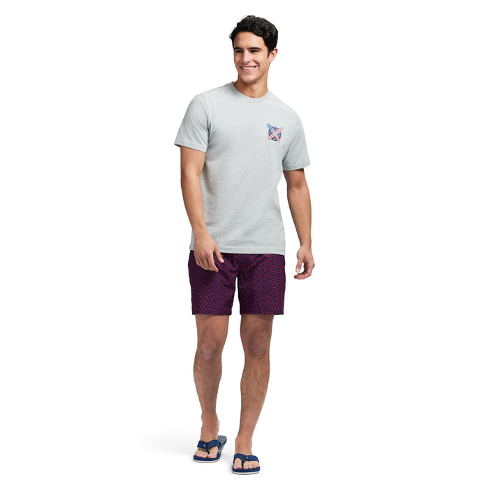 Izod SALTWATER SHORT SLEEVE GRAPHIC TEE - LT GREY HTHR