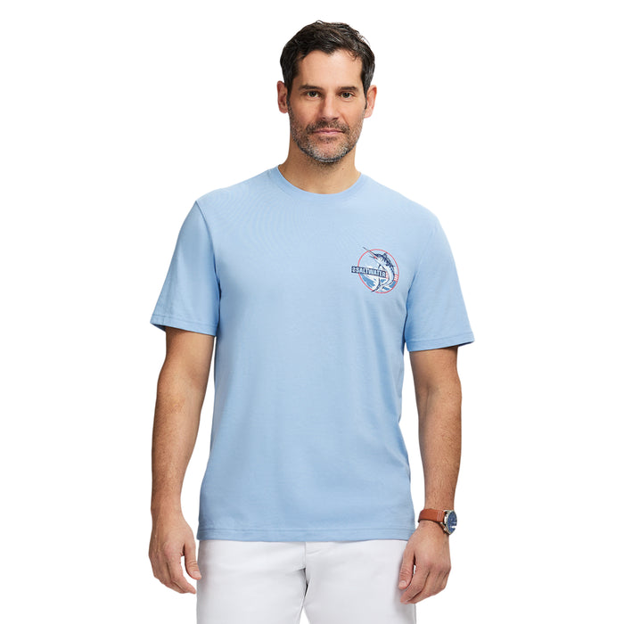 izod SALTWATER SHORT SLEEVE GRAPHIC TEE - PLACID BLUE