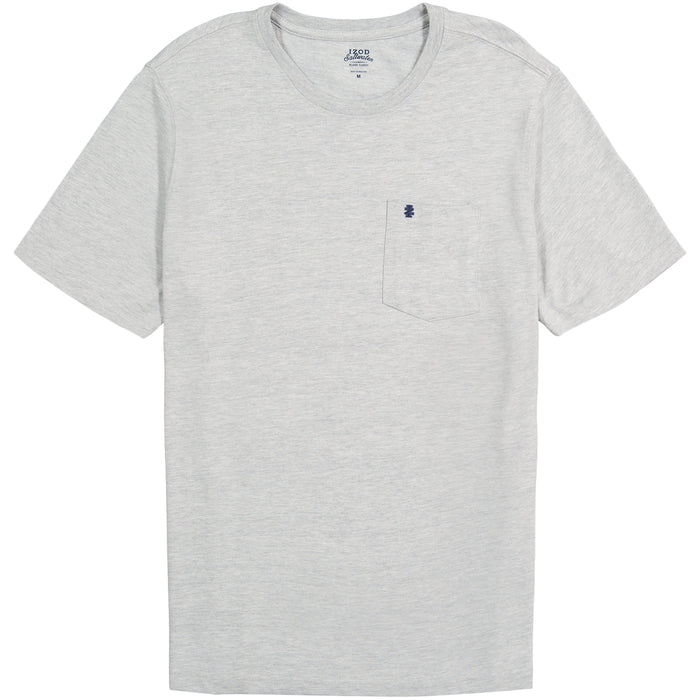Izod SALTWATER SOFT WASH POCKET TEE - LT. GREY HEATHER