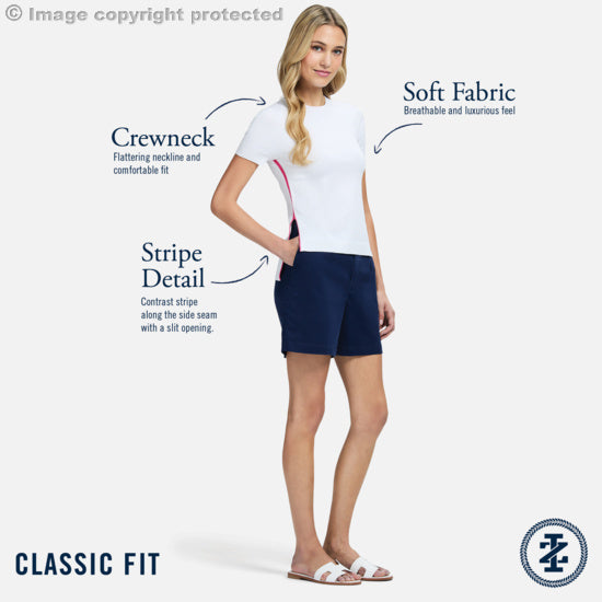 Izod SKYLAR PERFORMANCE STRETCH SHORT-SLEEVE SWEATER - BRIGHT WHITE