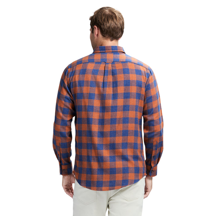 Izod STRATTON FLANNEL LONG-SLEEVE BUTTON-DOWN SHIRT - GINGER BREAD