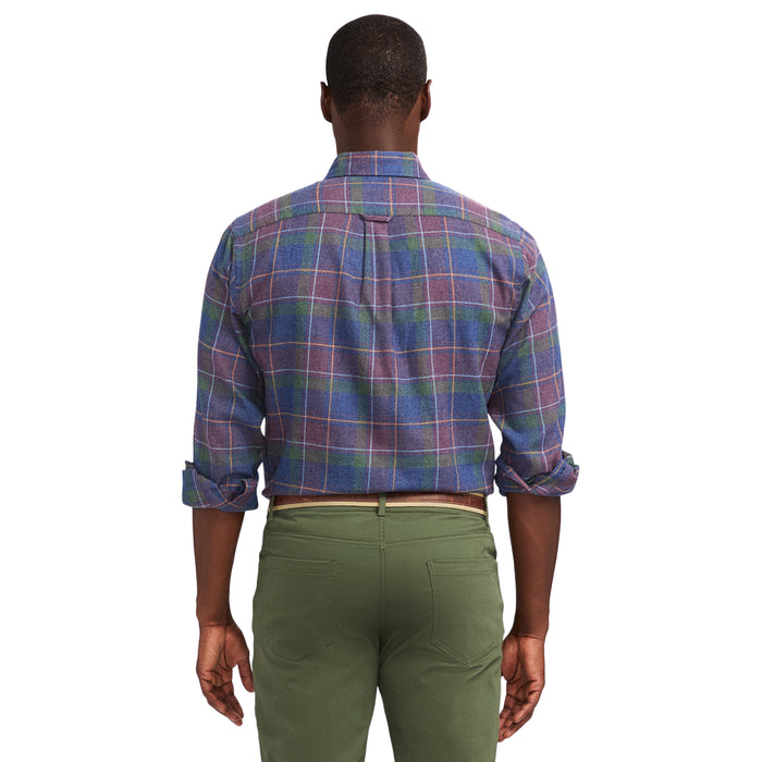 Izod STRATTON FLANNEL LONG-SLEEVE BUTTON-DOWN SHIRT - PLUM PERFECT