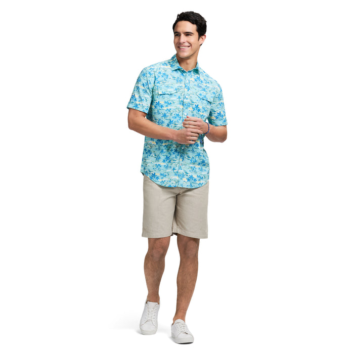 Izod SUNSHIELD PERFORMANCE SHORT SLEEVE PRINTED SHIRT - ATOMIZER