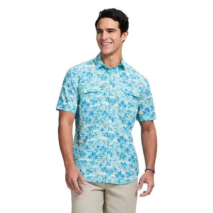 izod SUNSHIELD PERFORMANCE SHORT SLEEVE PRINTED SHIRT - ATOMIZER