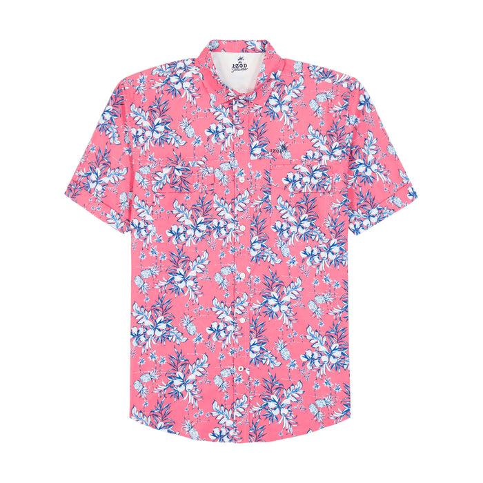 Izod SUNSHIELD PERFORMANCE SHORT SLEEVE PRINTED SHIRT - DESERT ROSE