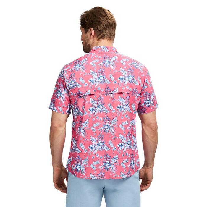 Izod SUNSHIELD PERFORMANCE SHORT SLEEVE PRINTED SHIRT - DESERT ROSE