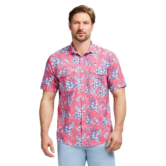 izod SUNSHIELD PERFORMANCE SHORT SLEEVE PRINTED SHIRT - DESERT ROSE