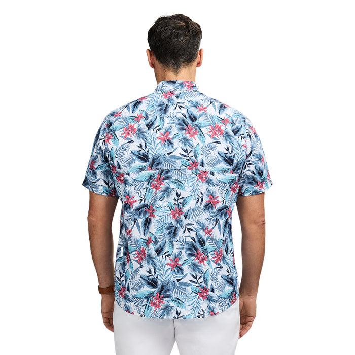 Izod SUNSHIELD PERFORMANCE SHORT SLEEVE PRINTED SHIRT - HOLLY BERRY