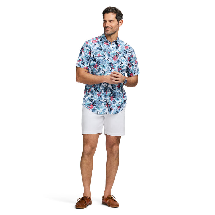 Izod SUNSHIELD PERFORMANCE SHORT SLEEVE PRINTED SHIRT - HOLLY BERRY