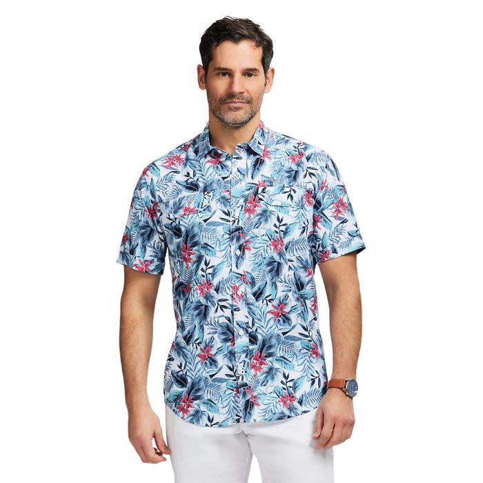 izod SUNSHIELD PERFORMANCE SHORT SLEEVE PRINTED SHIRT - HOLLY BERRY