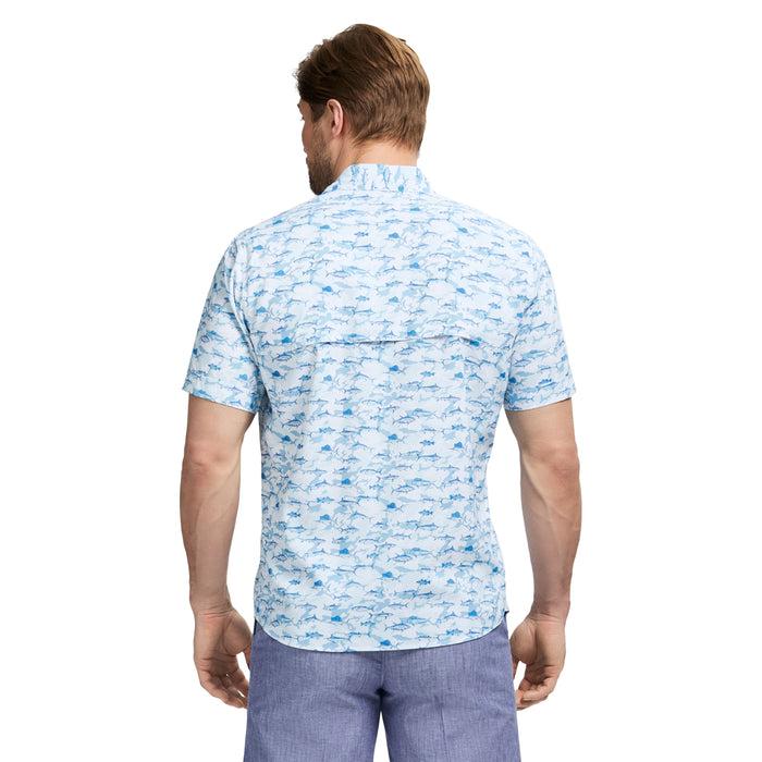 Izod SUNSHIELD PERFORMANCE SHORT SLEEVE PRINTED SHIRT - RIVIERA