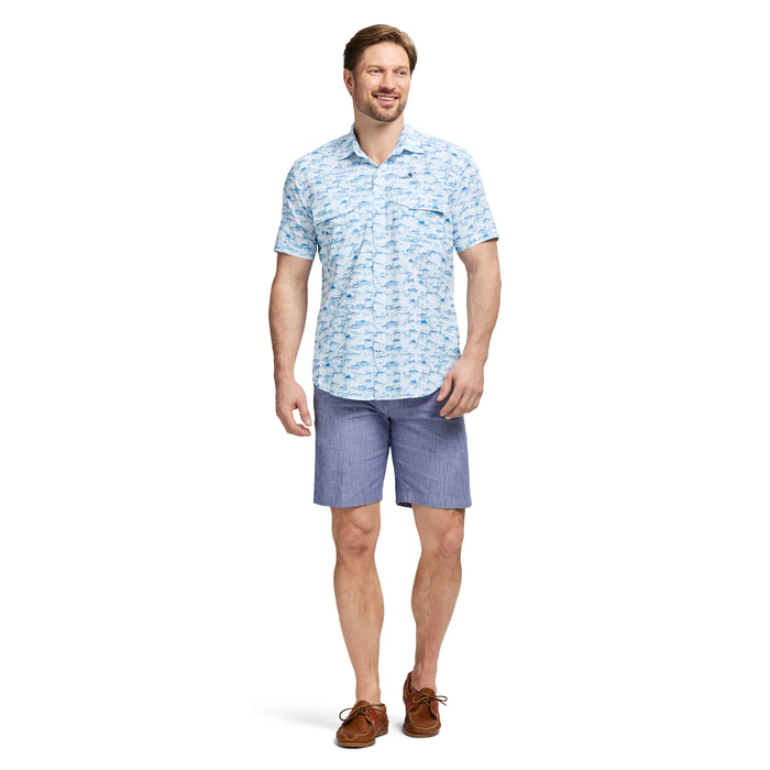 Izod SUNSHIELD PERFORMANCE SHORT SLEEVE PRINTED SHIRT - RIVIERA