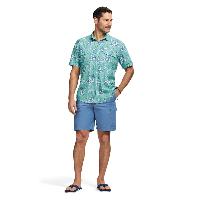 Izod SUNSHIELD PERFORMANCE SHORT SLEEVE PRINTED SHIRT - WASABI