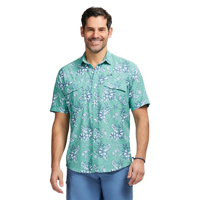 izod SUNSHIELD PERFORMANCE SHORT SLEEVE PRINTED SHIRT - WASABI