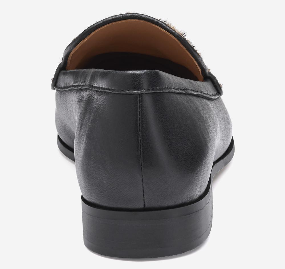 Johnston & Murphy Ali Bit Loafer Black Glove Leather/Leopard Haircalf