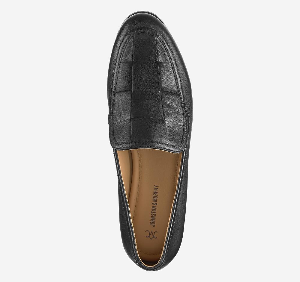 Johnston & Murphy Ali Woven Loafer Black Glove Leather