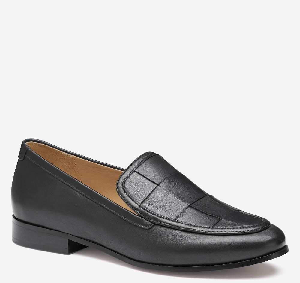 Johnston & Murphy Ali Woven Loafer Black Glove Leather