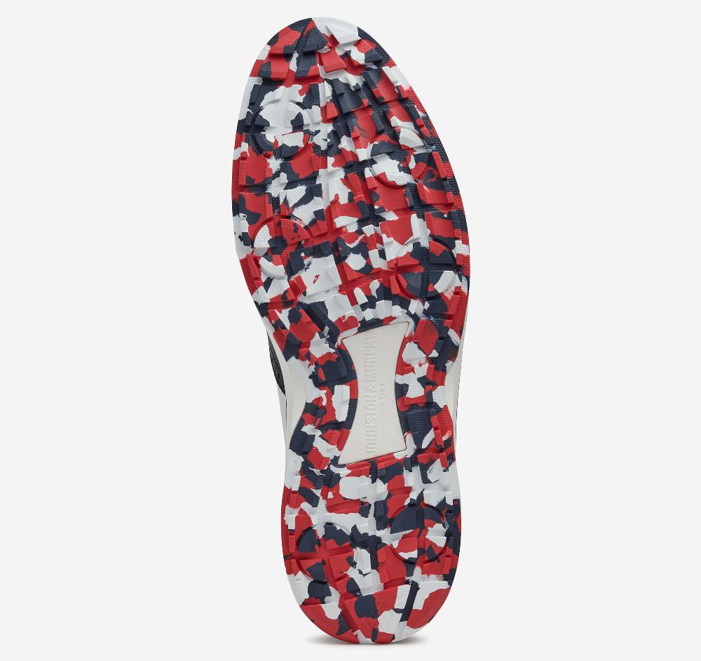 Johnston & Murphy Amherst GL1 Sport Hybrid Red/White/Blue Coated Knit