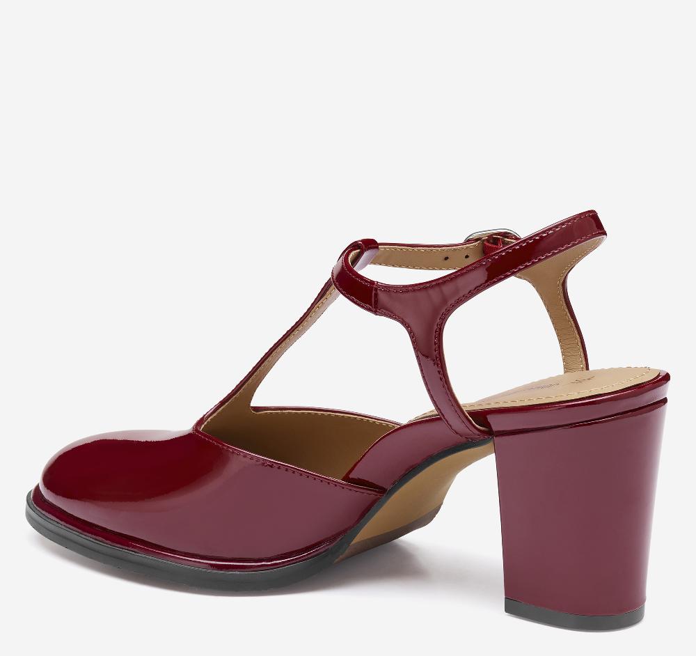 Johnston & Murphy Amy T-Strap Pump Red Patent Leather