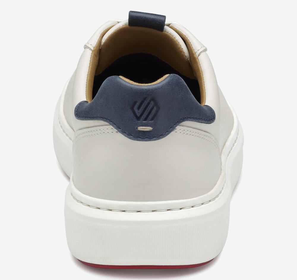 Johnston & Murphy Anders Perfed U-Throat White Full Grain