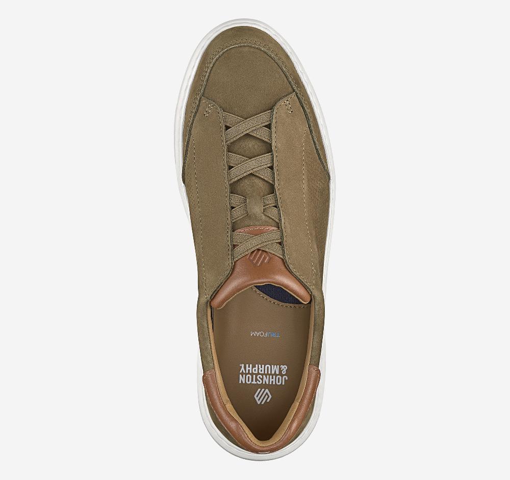 Johnston & Murphy Anders Stretch Lace-to-Toe Slip-On Taupe Nubuck