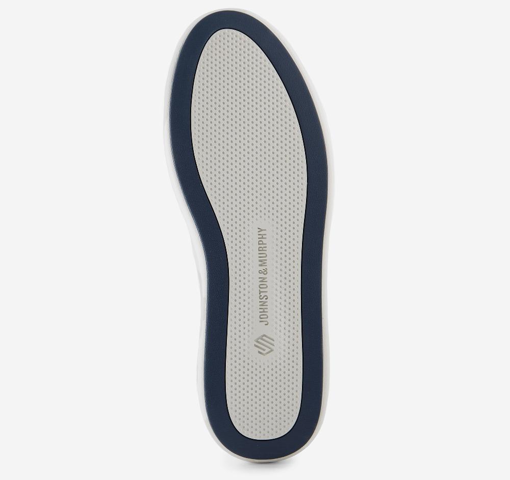 Johnston & Murphy Anders Stretch Lace-to-Toe Slip-On White Full Grain/Suede