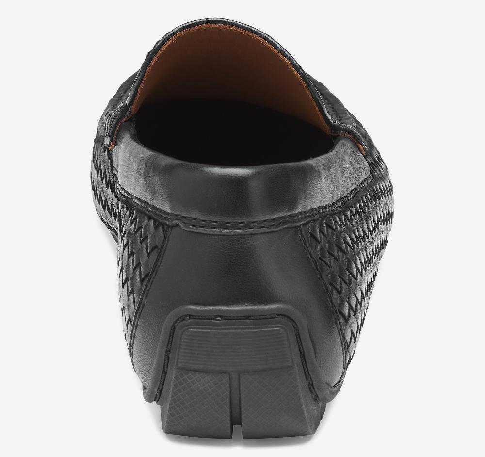 Johnston & Murphy Baldwin Driver Woven Slip-On Loafer Black Sheepskin