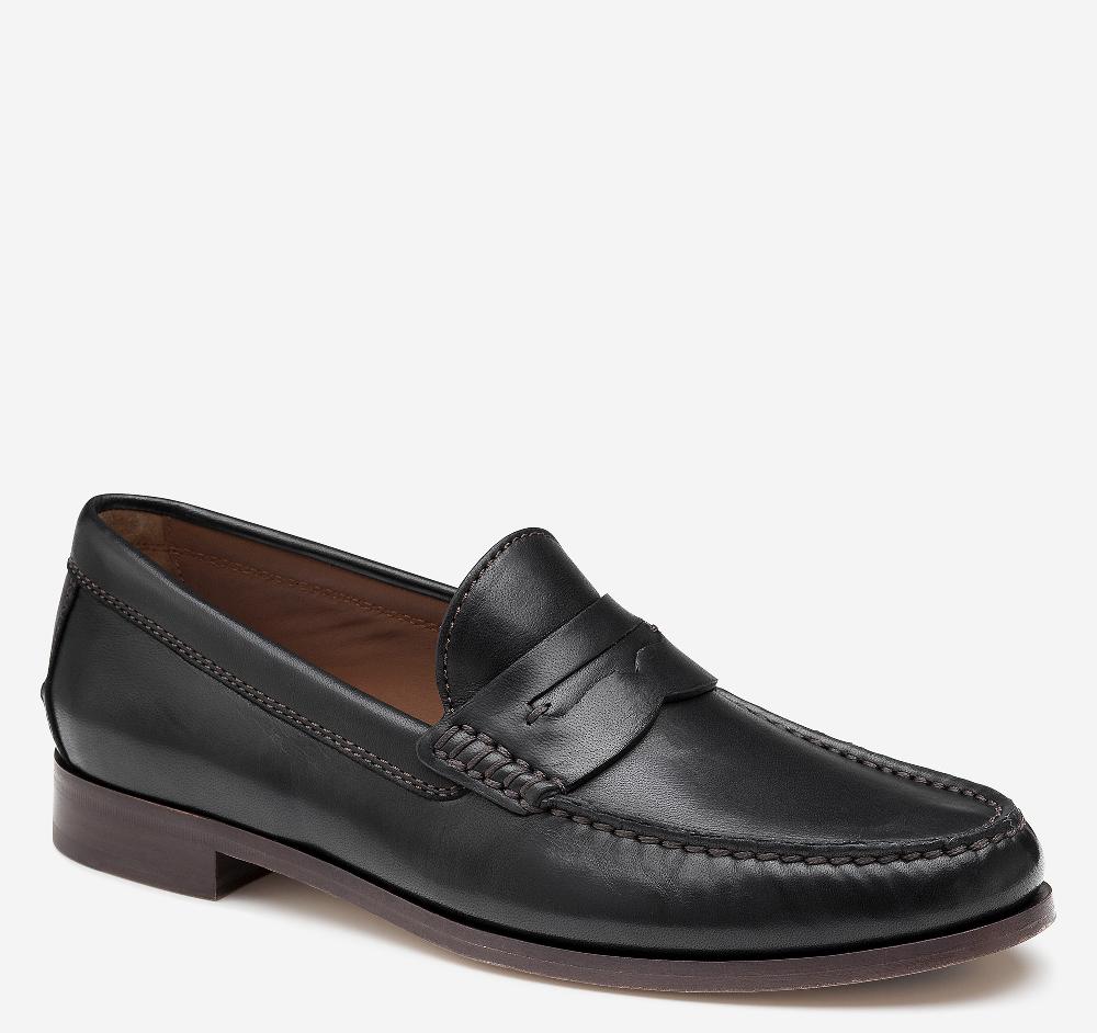 Johnston & Murphy Baldwin Penny Loafer Black Sheepskin