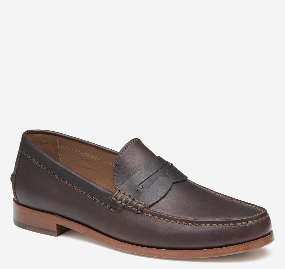 Johnston & Murphy Baldwin Penny Loafer Dark Brown English Full Grain