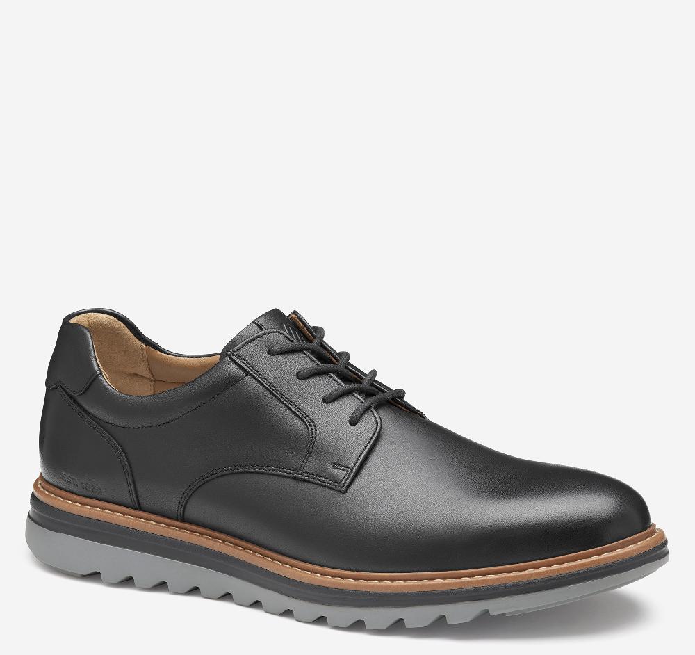 Johnston & Murphy Braxton Plain Toe Black Full Grain Leather