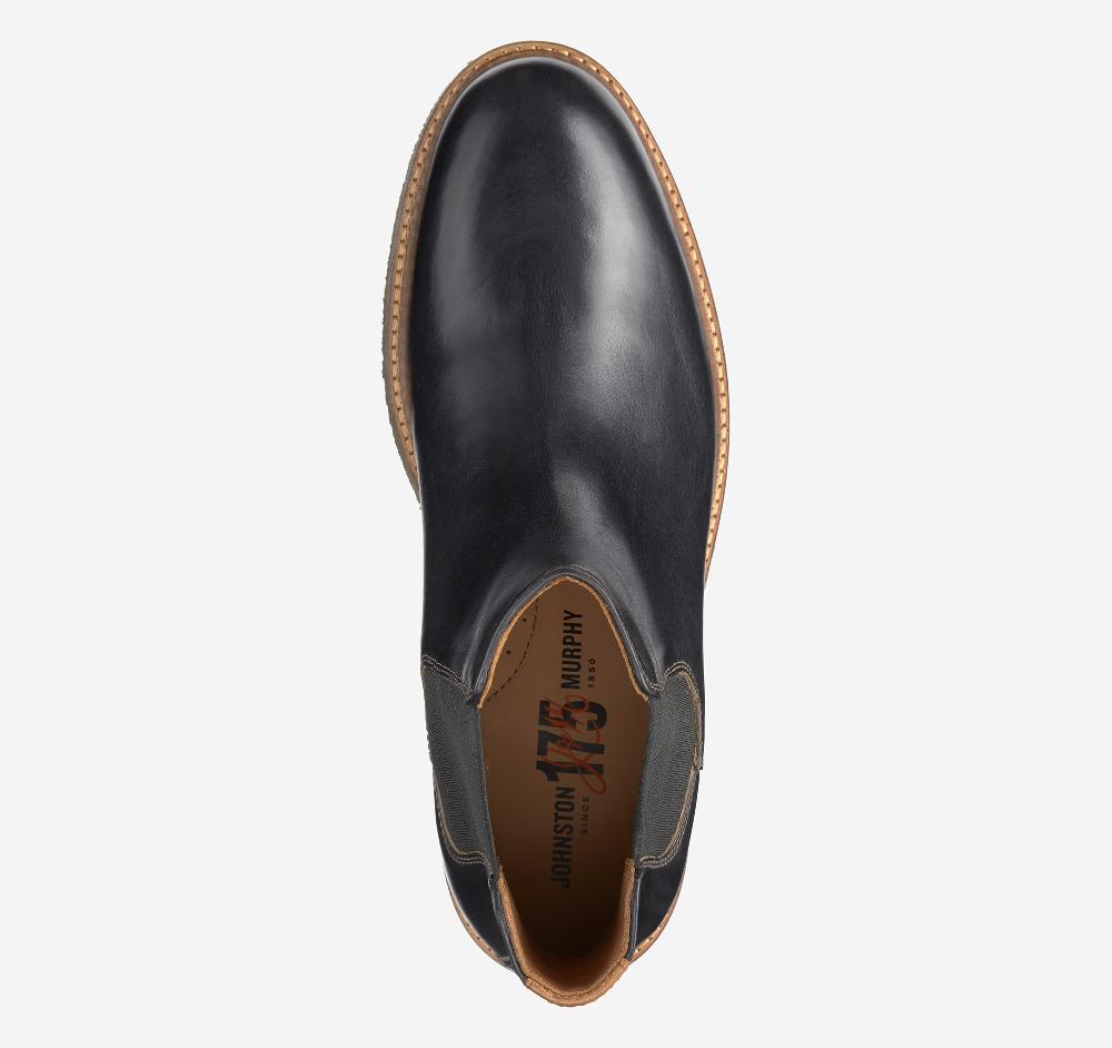 Johnston & Murphy Calder 175th Anniversary Chelsea Boot Black Oiled American Full Grain