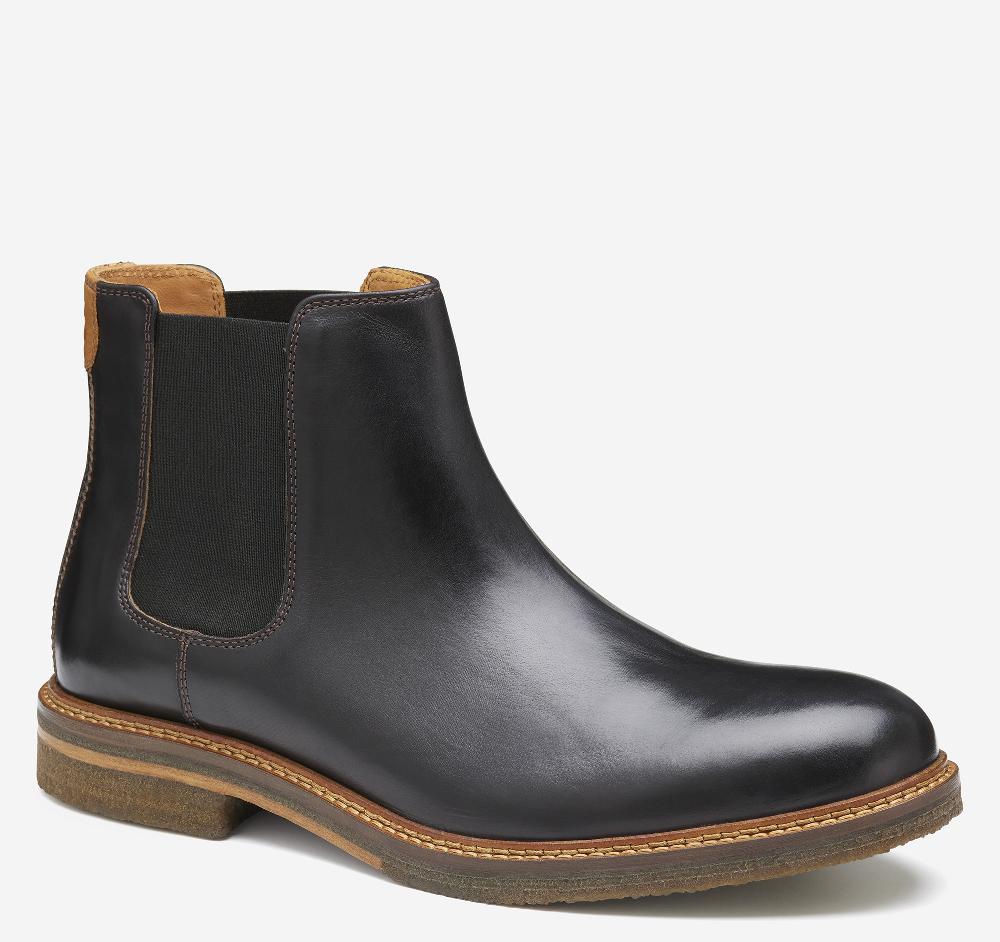 Johnston & Murphy Calder 175th Anniversary Chelsea Boot Black Oiled American Full Grain