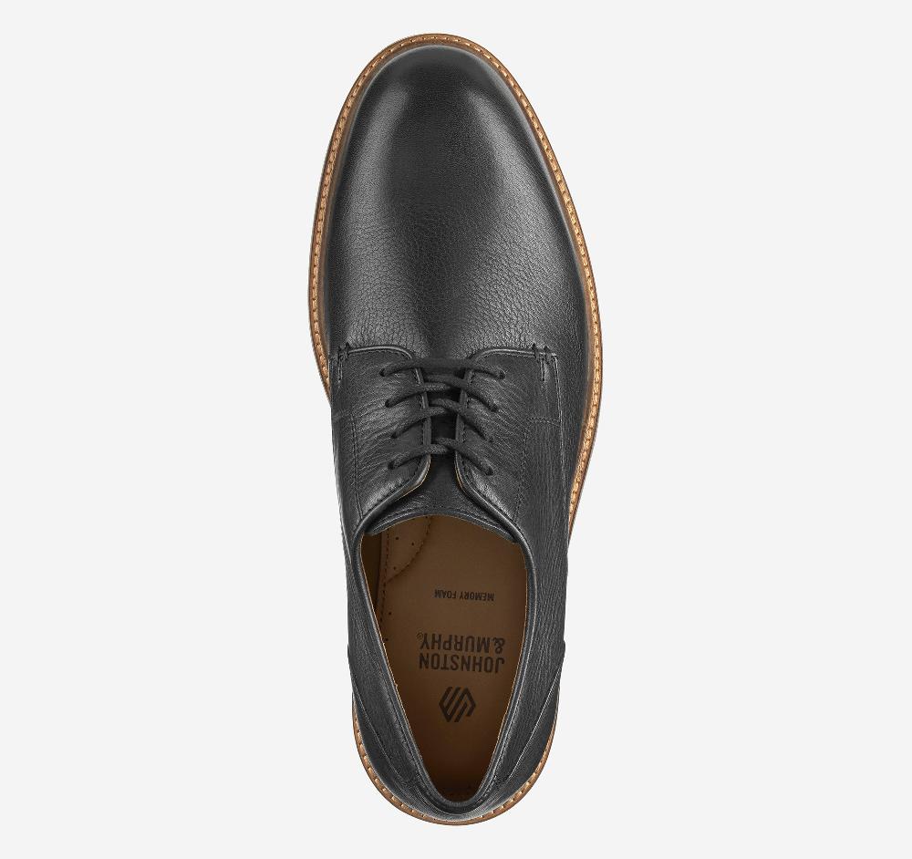 Johnston & Murphy Calder Plain Toe Black Full Grain Leather