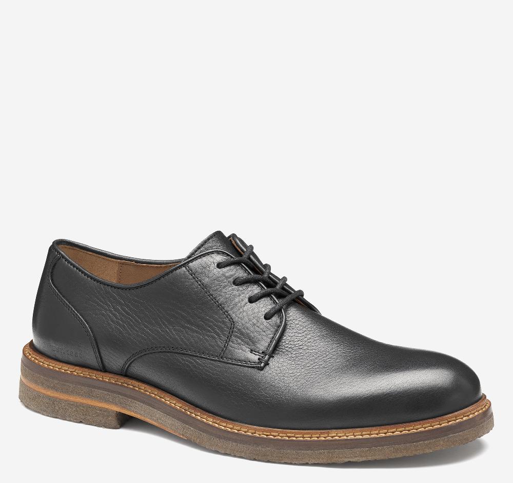 Johnston & Murphy Calder Plain Toe Black Full Grain Leather