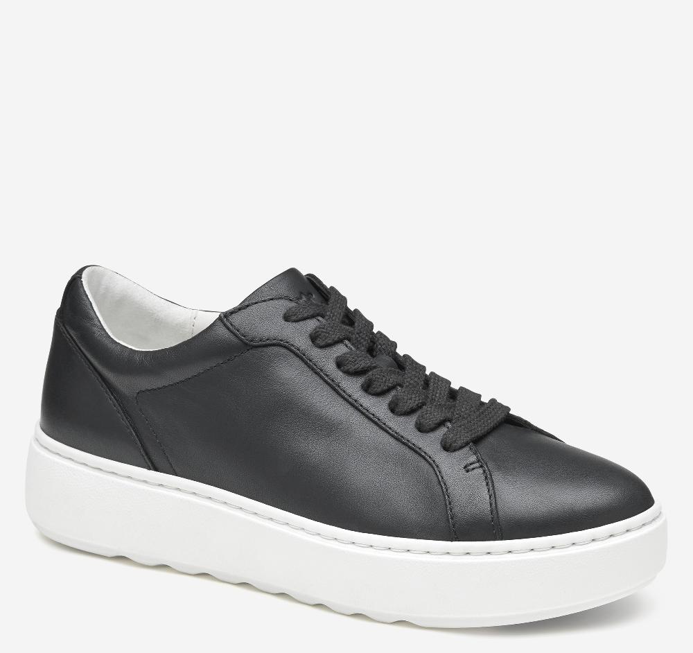 Johnston & Murphy Cammie Lace-Up Black Tumbled Full Grain