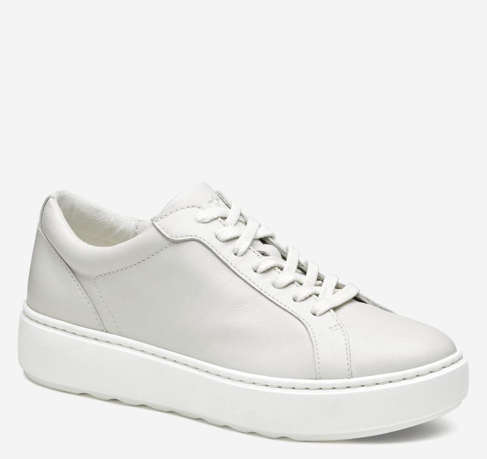 Johnston & Murphy Cammie Lace-Up White Tumbled Full Grain
