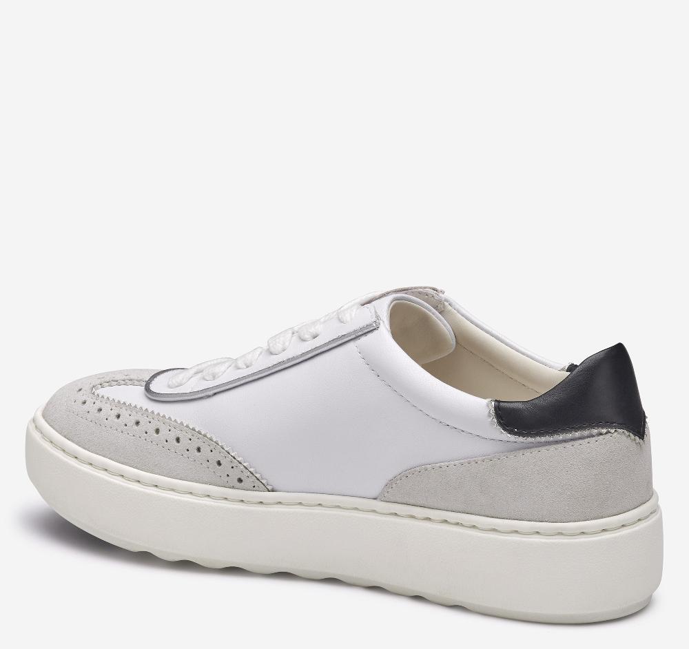 Johnston & Murphy Cammie T-Toe Lace-Up White Glove Leather/Suede