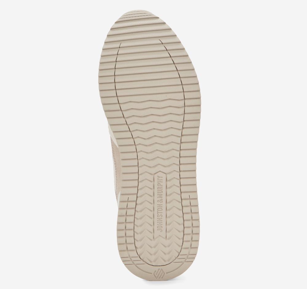 Johnston & Murphy Chase Perfed T-Toe White Suede/Full Grain Leather