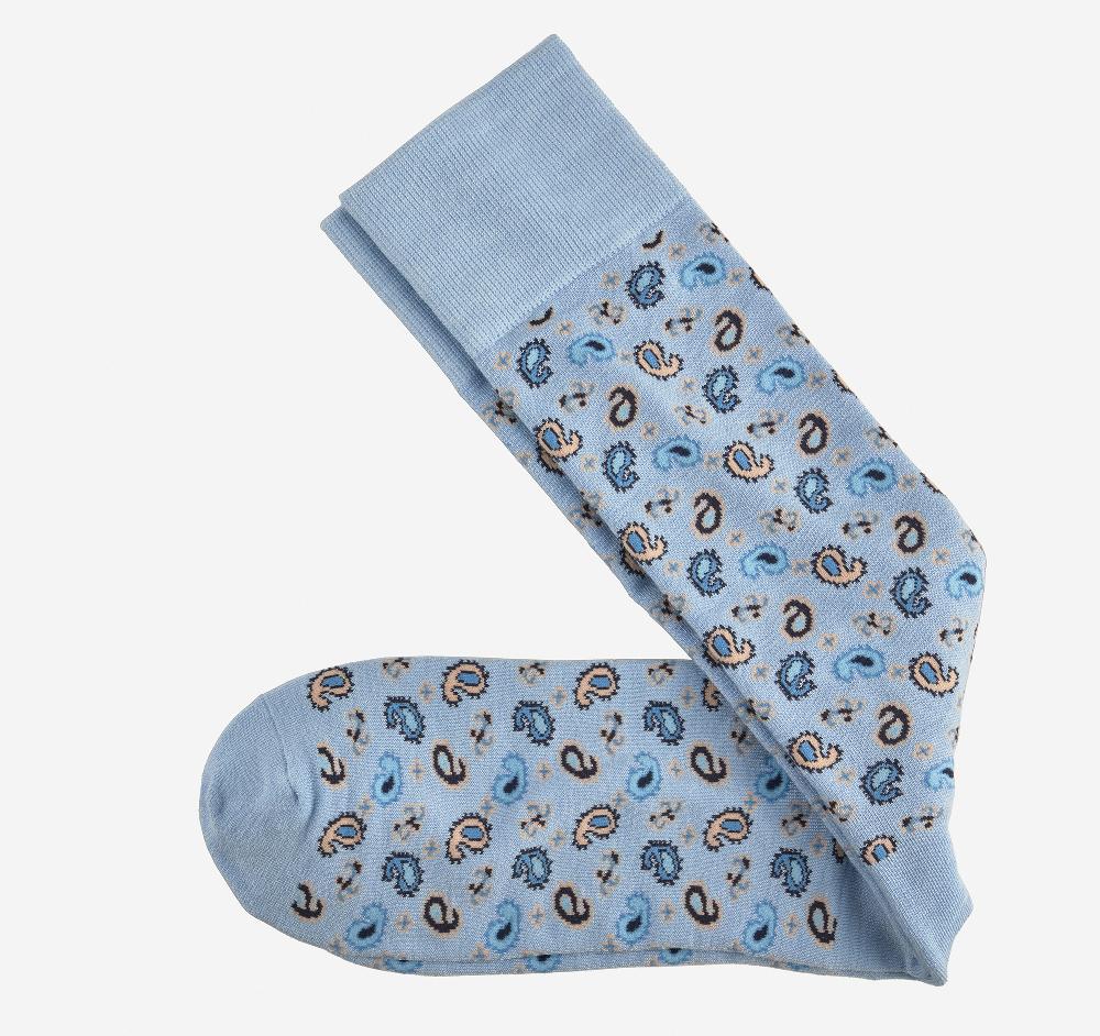 Johnston & Murphy Cool Moon Tech Socks Light Blue Paisley