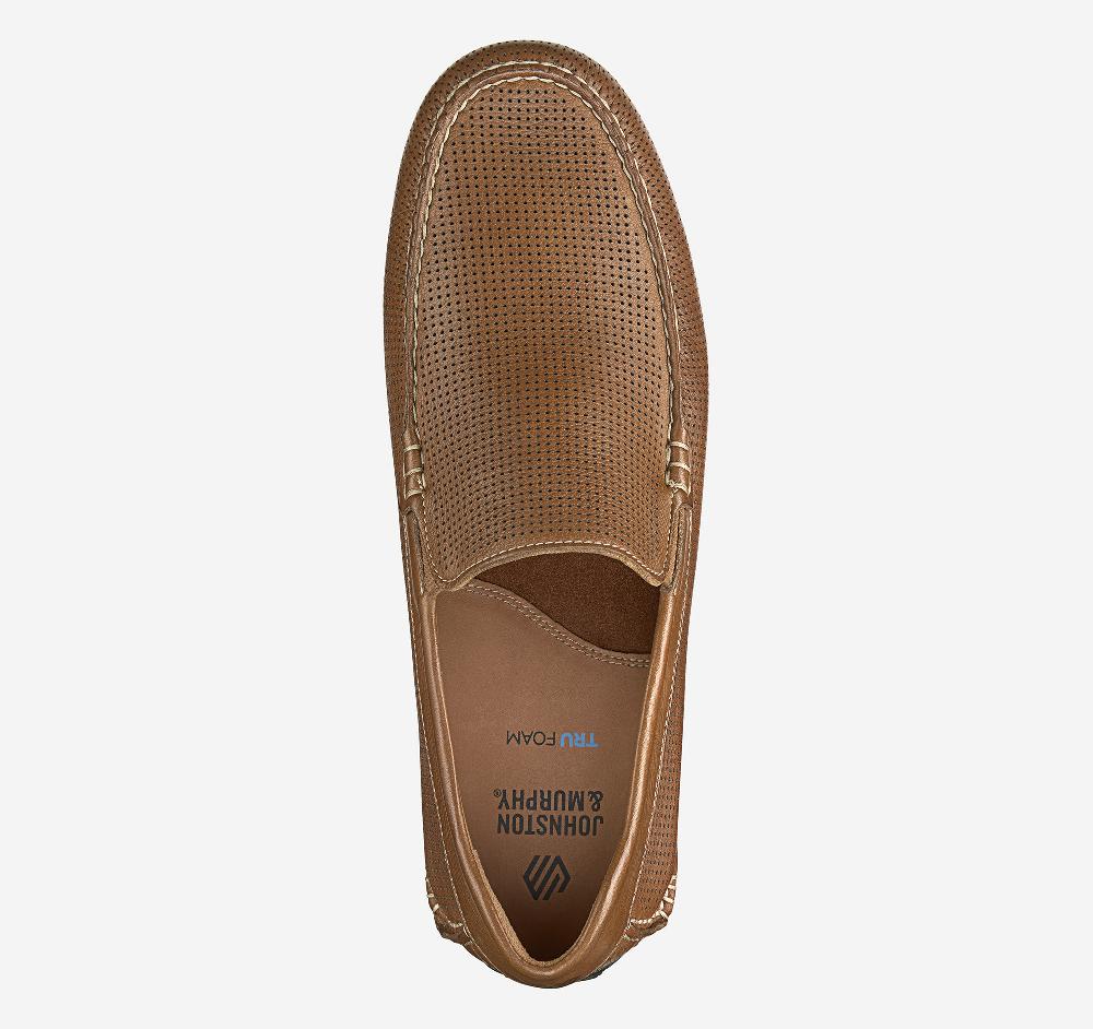 Johnston & Murphy Cort 2.0 Perfed Venetian Loafer Tan Full Grain